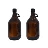Botella Frasco Envase Ambar Vidrio 2.5l con Tapa Negra Paq C/2 Qec