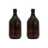Botella Frasco Envase Ambar Vidrio 2.5l con Tapa Negra Paq C/2 Qec