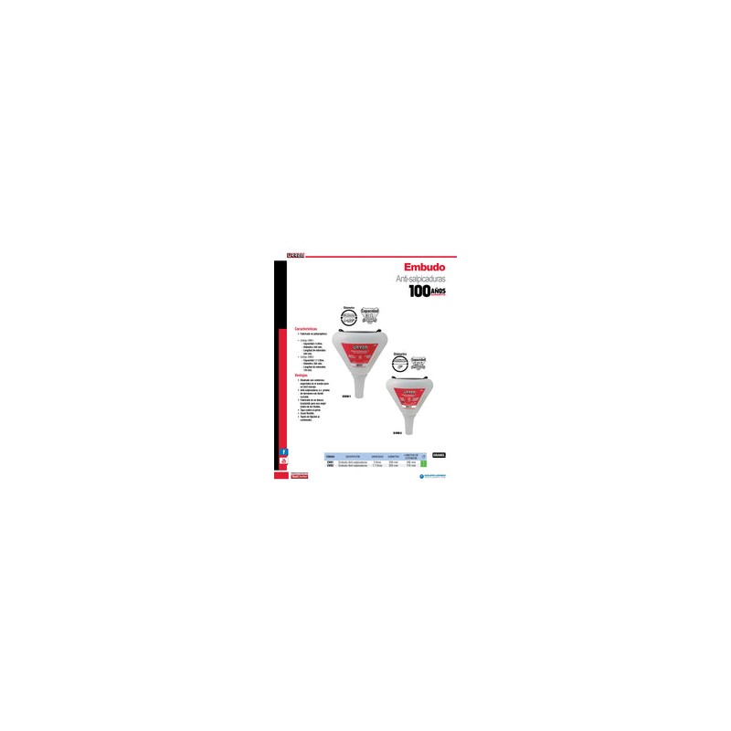 Embudo Anti-salpicaduras de 1.7 Lt Emb2 Urrea