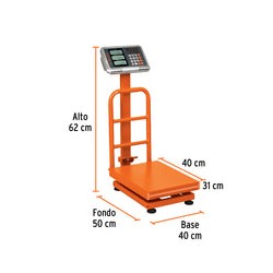Báscula Digital Bas-pla 100kg con Mástil 127v Naranja Truper