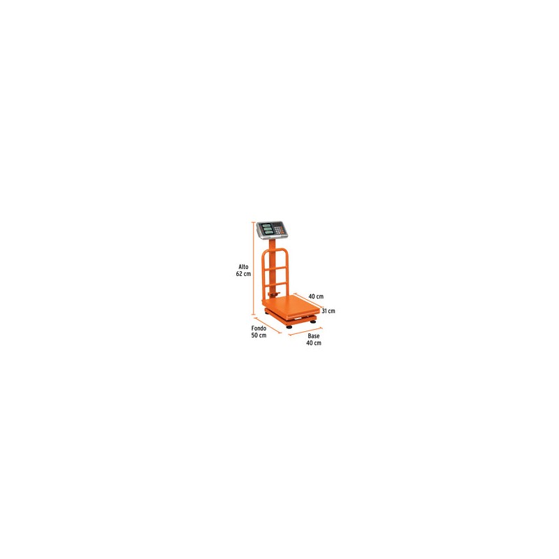 Báscula Digital Bas-pla 100kg con Mástil 127v Naranja Truper