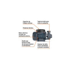Bomba Periférica Boap-1a2 1hp Negra 12114 Truper
