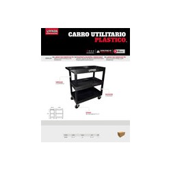 Carro Utilitario Plástico 3 Anaqueles Urrea 9980p